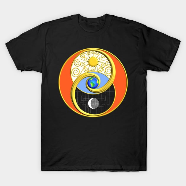 Fearless Love - Sun,Moon & Earth T-Shirt by inspiration4awakening